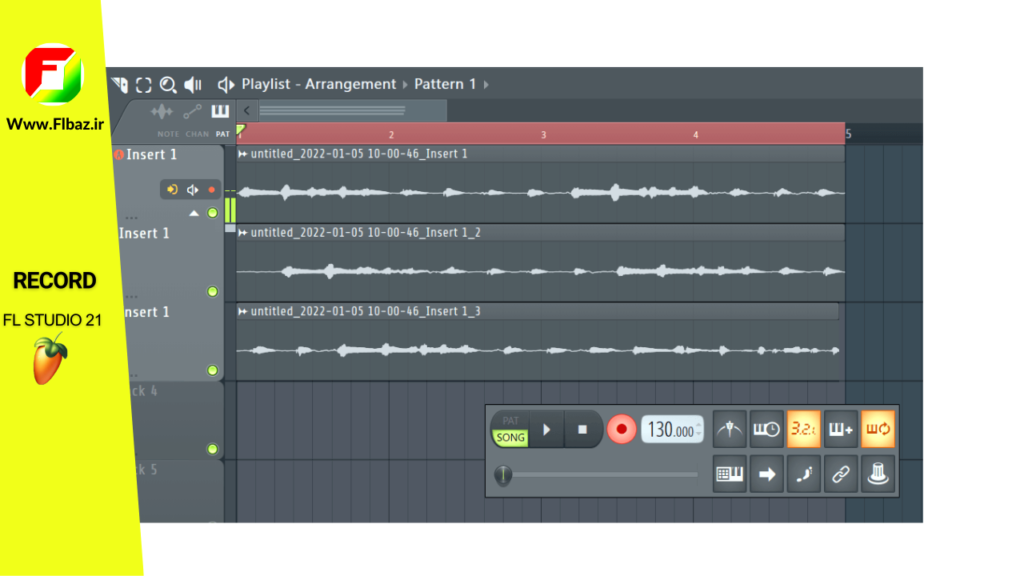 پس از دانلود اف ال استودیو ورژن 21 امکانات رکورد در پلی لیست مشابه دیگر DAW ها روی خود ترک اضافه می شود.